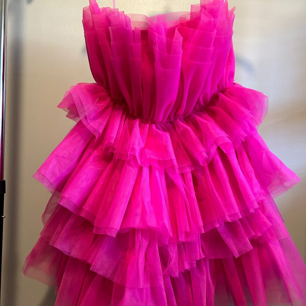 NWT Altar'd State Pink Strapless Mini Tulle Dress! - Picture 3 of 6